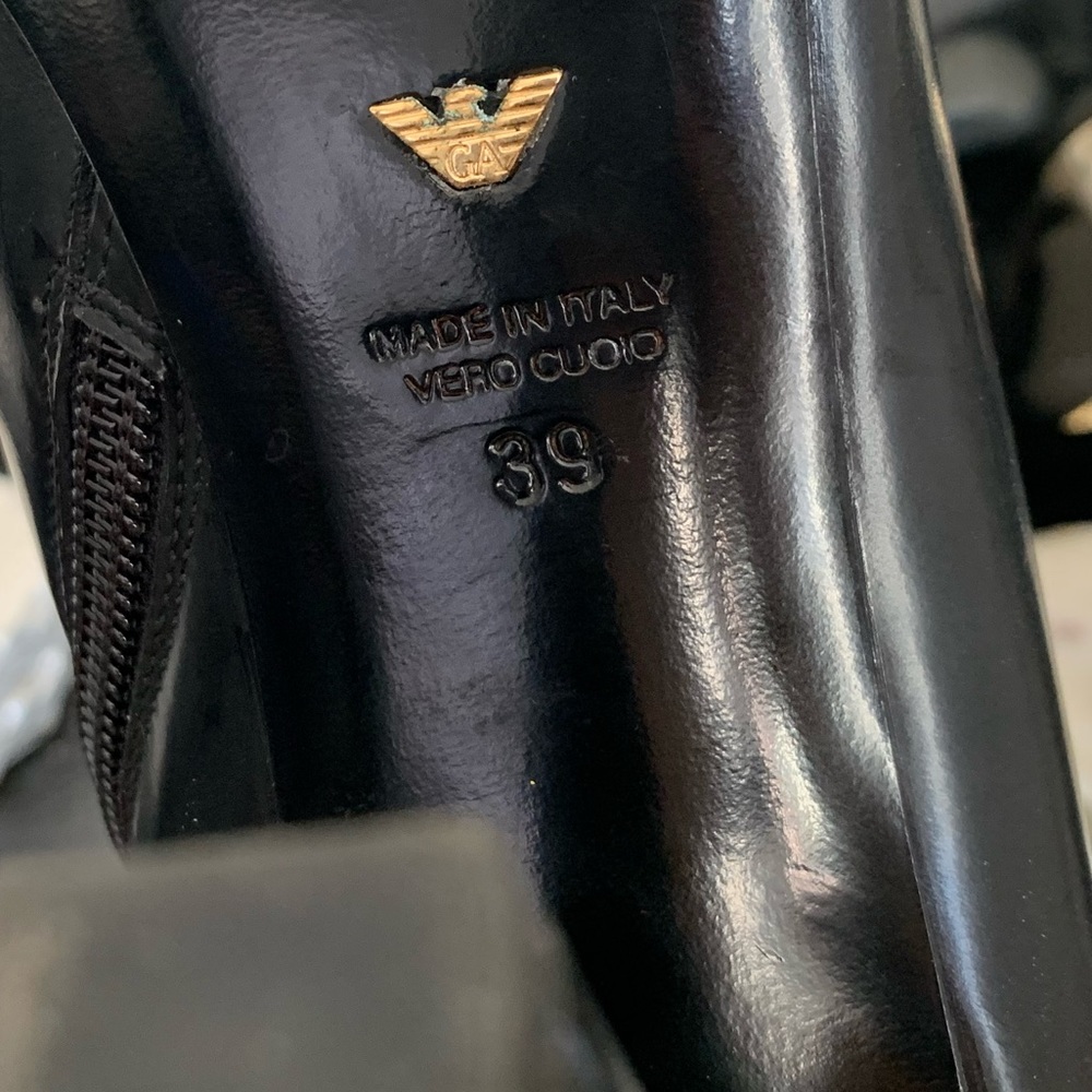 Emporio Armani Black Mary Jane Pumps - Picture 9 of 11